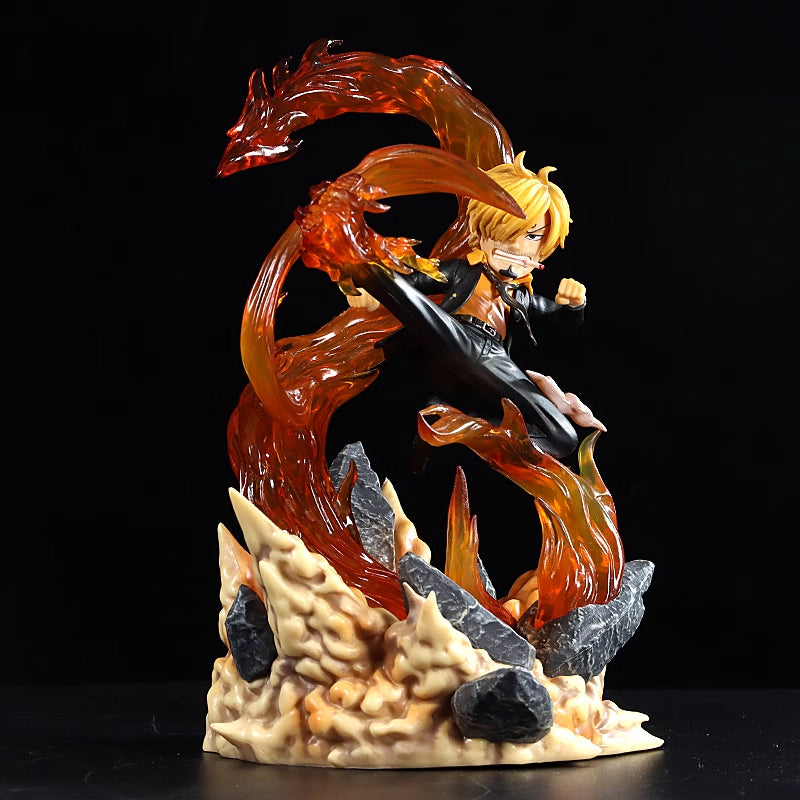 Figura de acción de Sanji - 22 cm con efectos ardientes, edición limitada - One Piece coleccionable