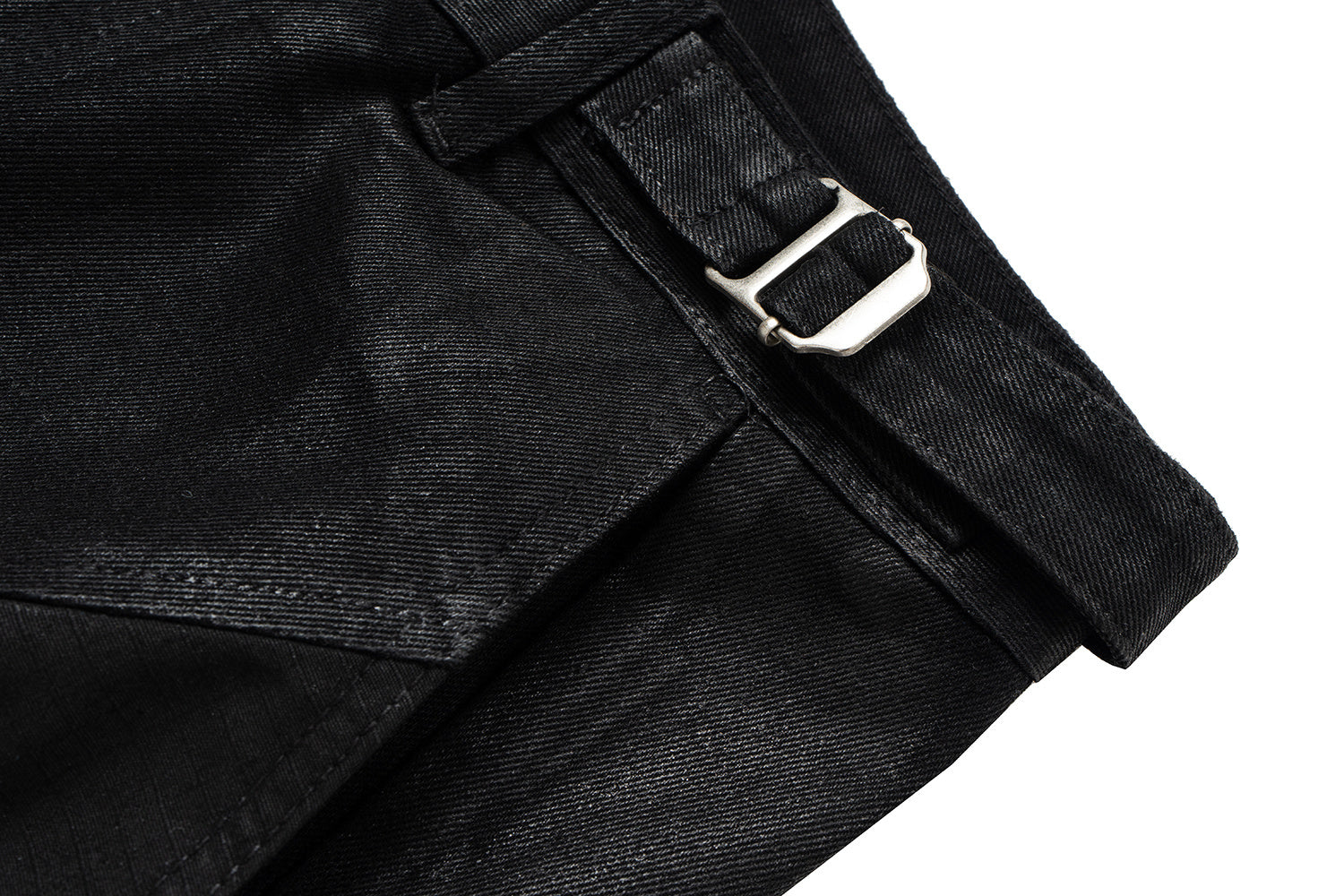 Omirad Curved-Stitch Leather-Effect Wide-Leg Pants
