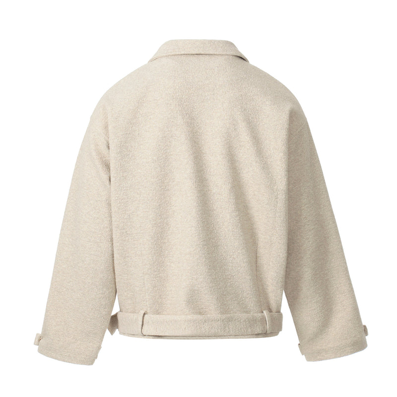Omirad Belted Cropped Jacket | Structured Cotton Outerwear