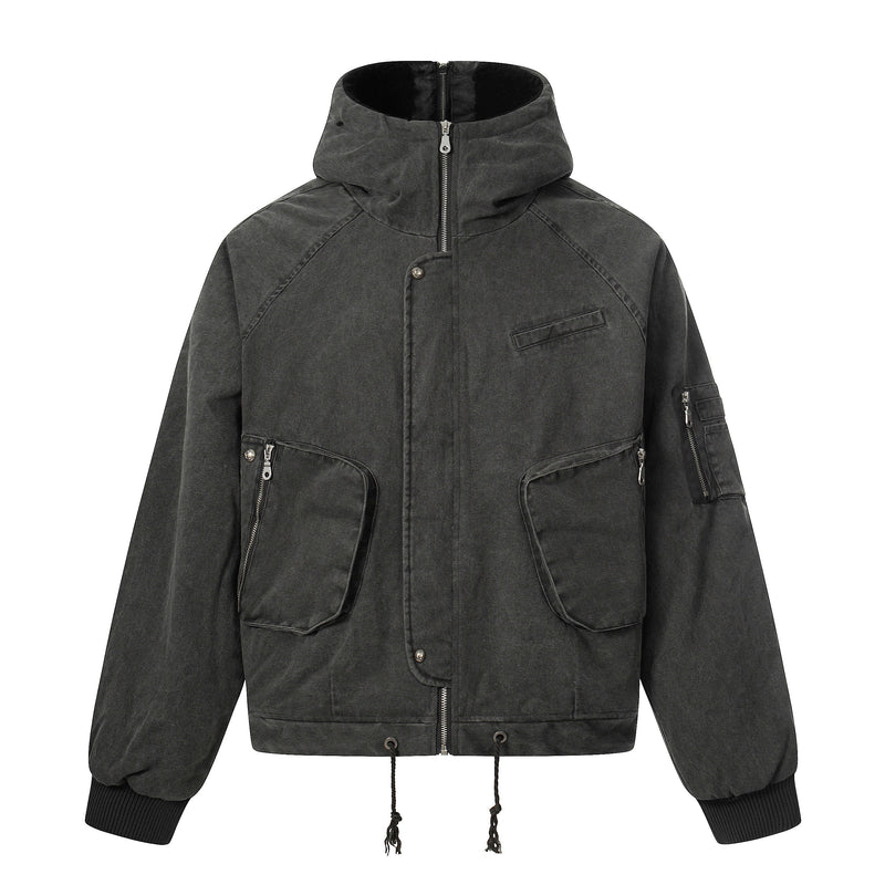 Washed Utility Hooded Jacket | Vintage Military Style