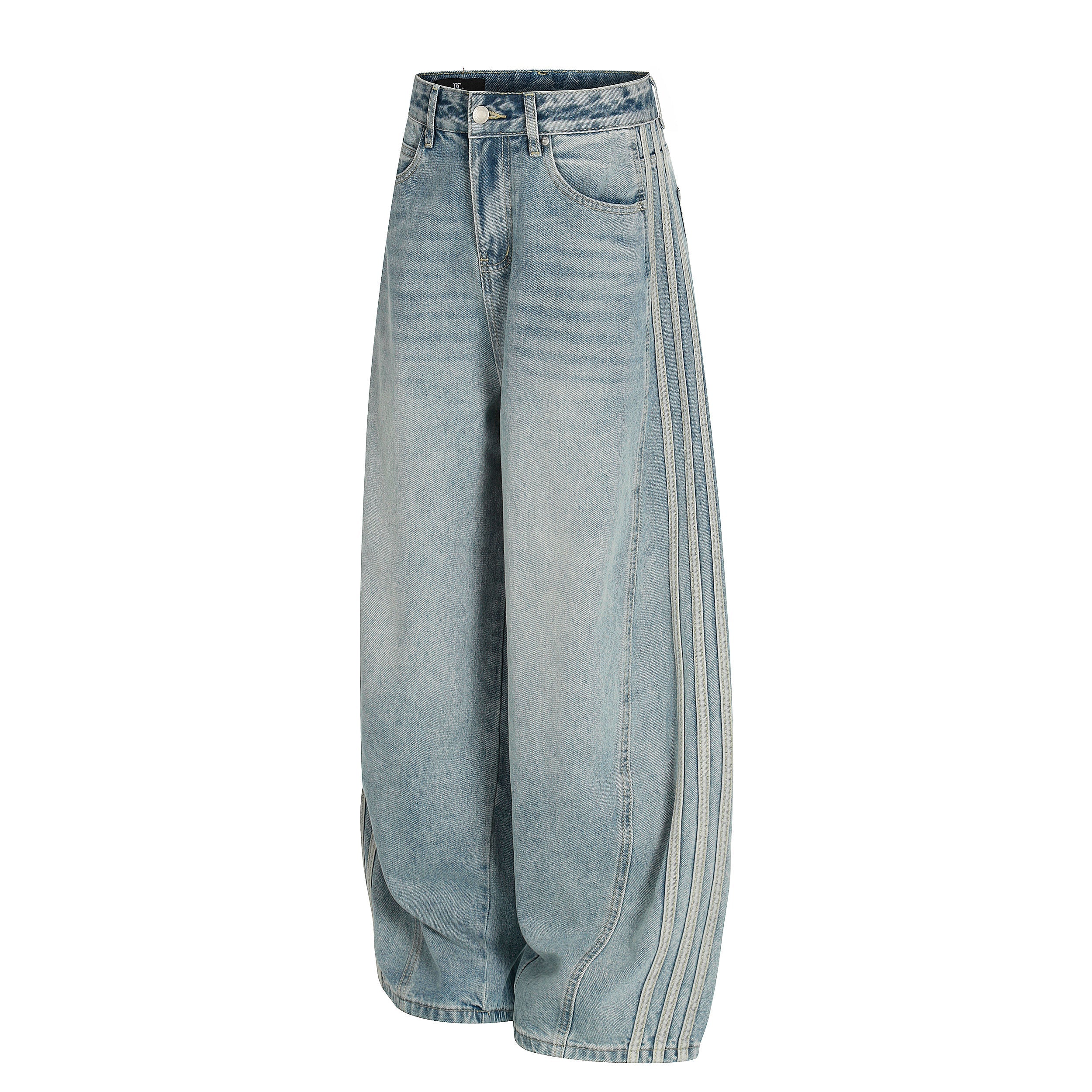 Omirad Light Wash Barrel Jeans | Oversized Wide Leg Denim