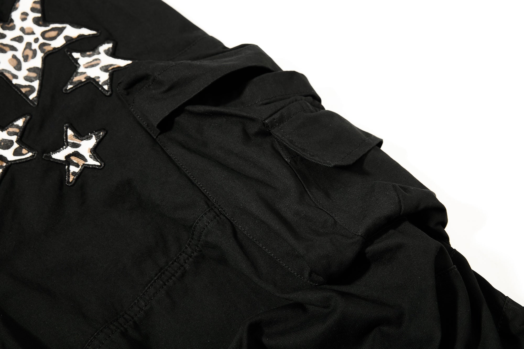 Leopard Star Multi-Pocket Cargo Pants | Y2K Streetwear