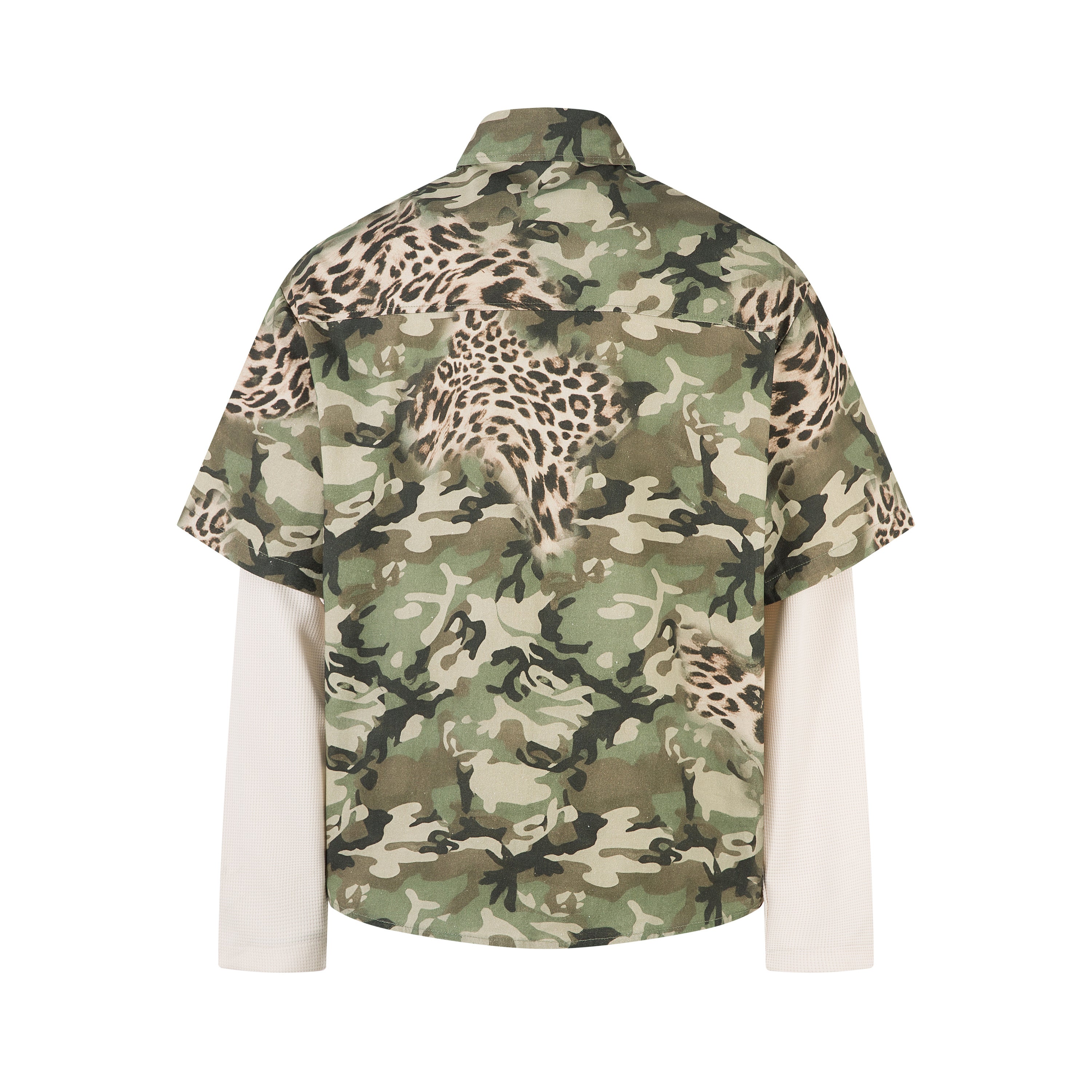 Omirad Camo Leopard Layered Short-Sleeve Shirt | SEAKOFF
