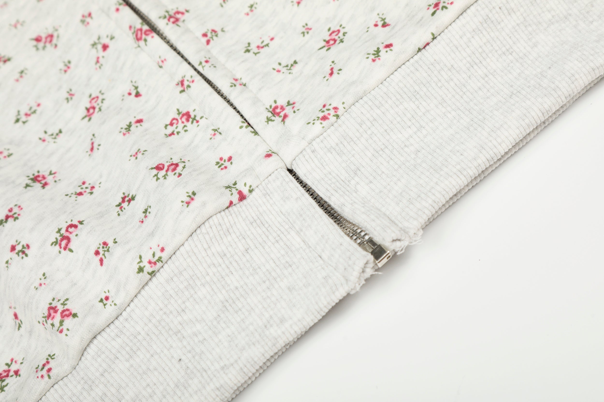 Floral Balaclava Zip Hoodie | Streetwear Cropped Hoodie