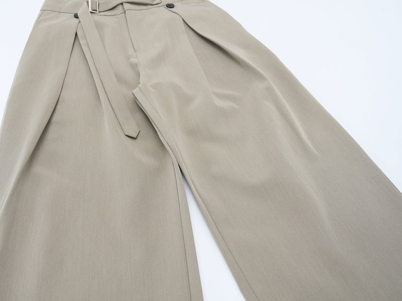 Buckle-Wrap Wide-Leg Trousers | Tailored Street Style