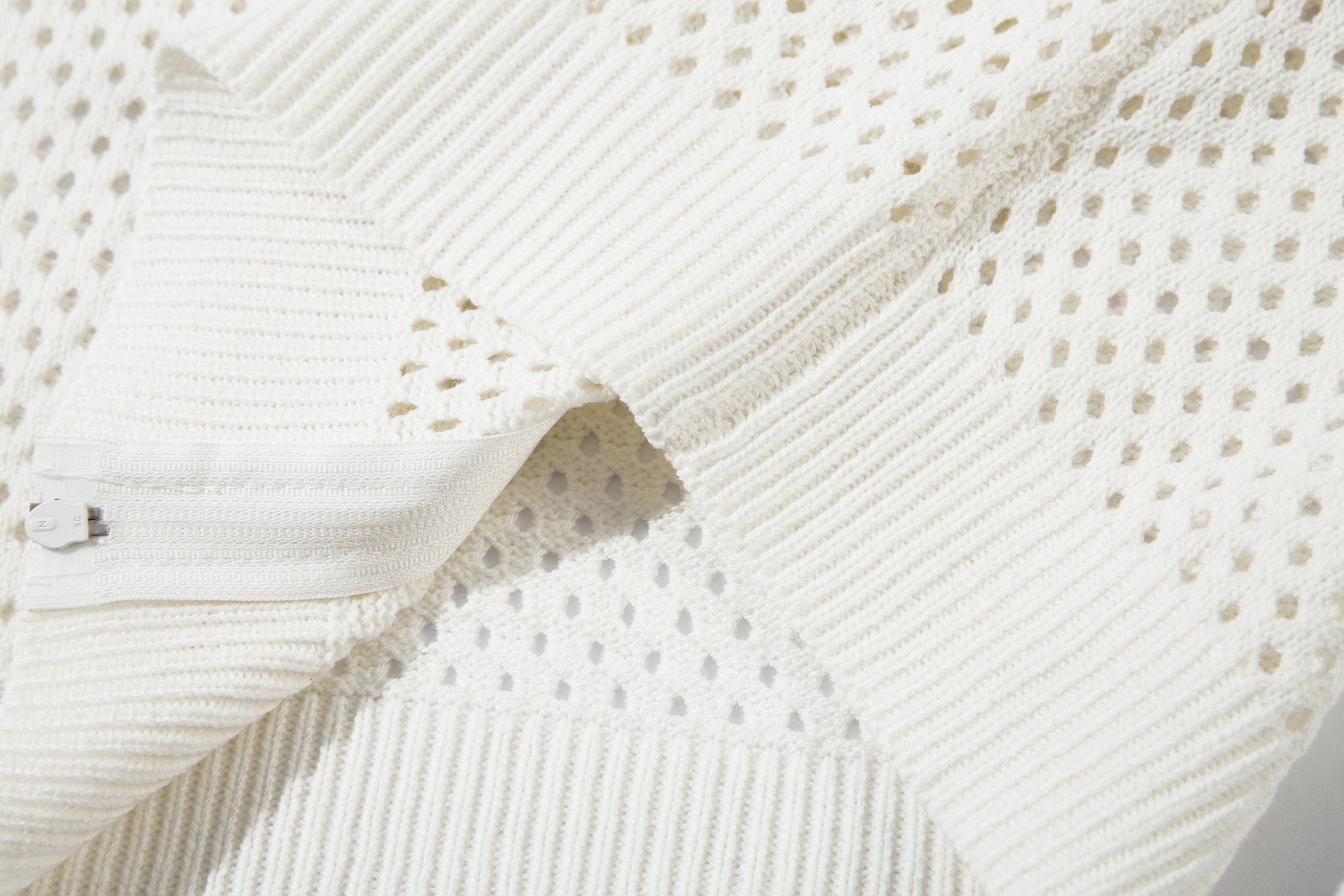 Omirad Striped Mesh Zip-Up Jacket | Sporty Open-Knit Layer