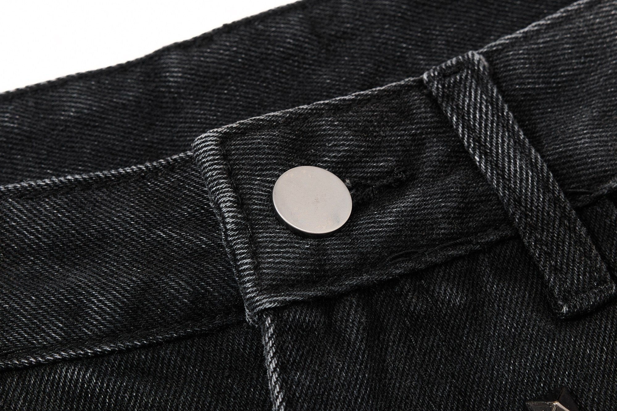 Studded Wide-Leg Denim Jeans | Vintage Black Streetwear