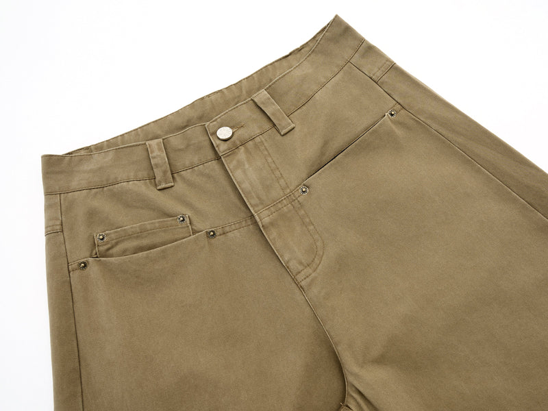 Minimalist Wide-Leg Canvas Trousers | Sculpted Silhouette