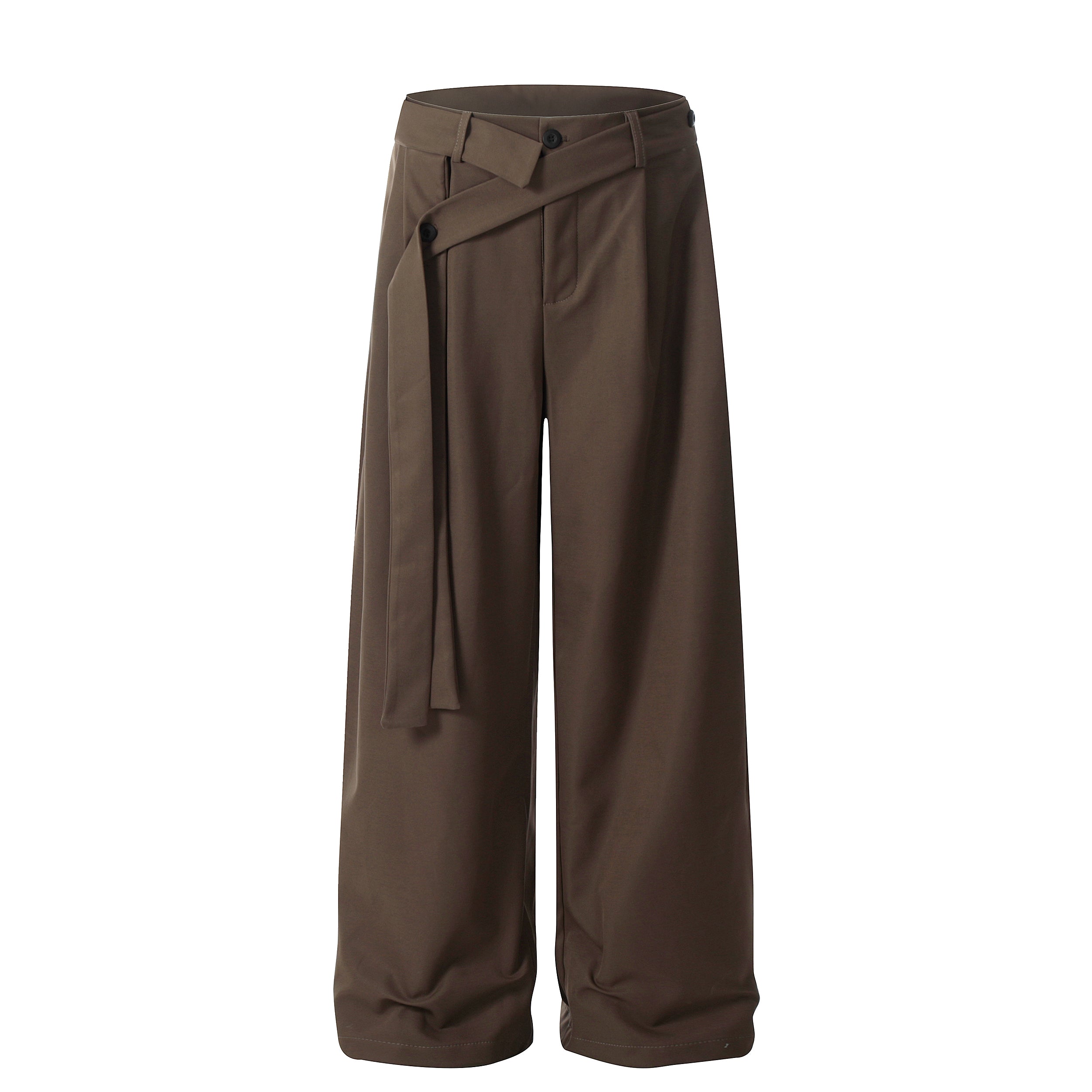 Omirad Asymmetric Wrap-Belt Wide-Leg Pants | SEAKOFF