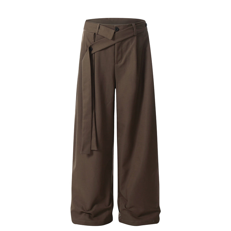 Omirad Asymmetric Wrap-Belt Wide-Leg Pants | SEAKOFF