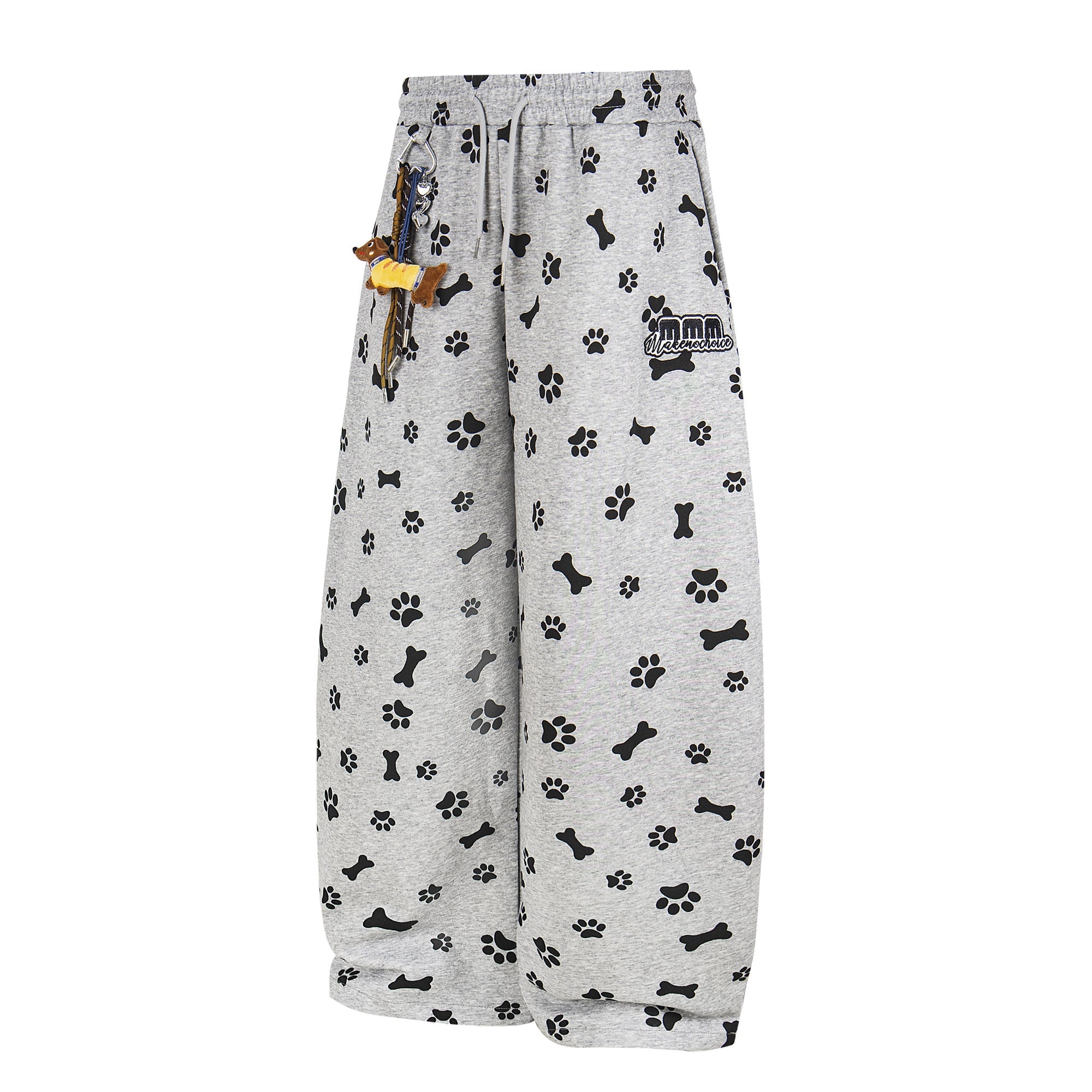 Paw Print Wide-Leg Lounge Pants | Dog Bone Streetwear Sweats