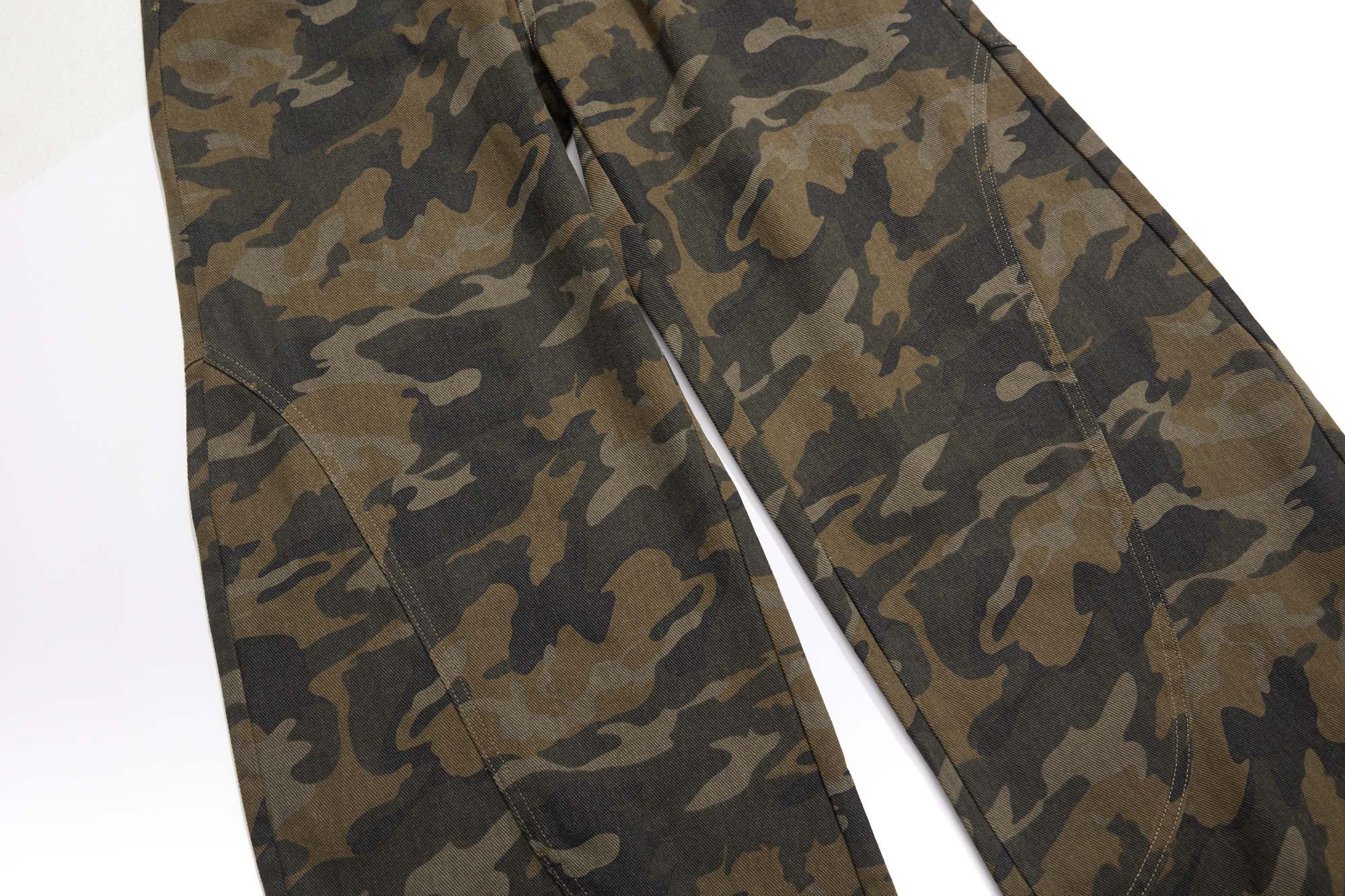 Omirad Camouflage Barrel-Leg Jeans | Wide Leg Camo Denim