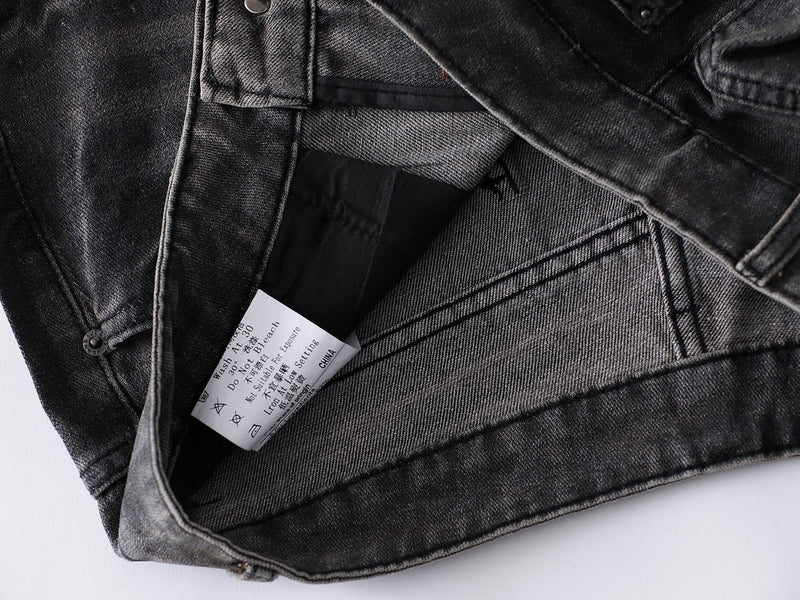 Omirad Full-Whisker Washed Wide-Leg Denim Pants