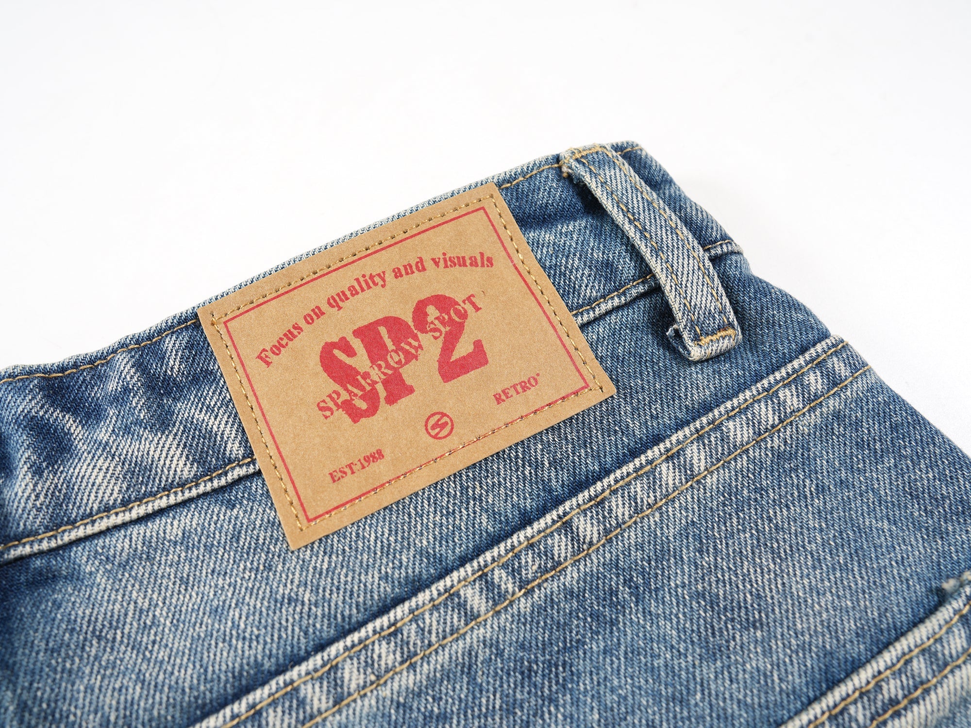 Omirad Faded Wide-Leg Denim Shorts | Vintage Wash Streetwear