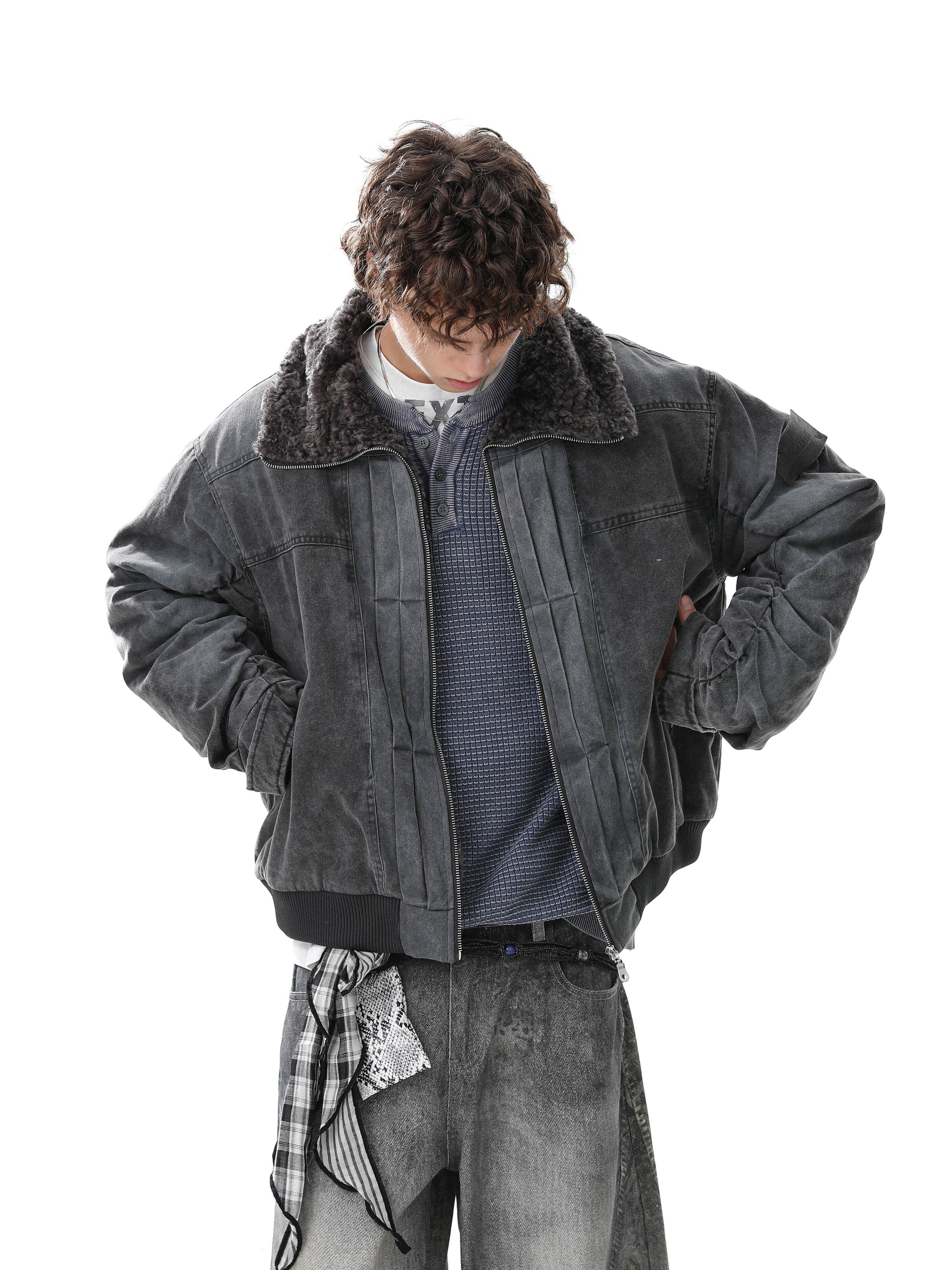 Omirad Washed Cotton Bomber Jacket | Vintage Streetwear