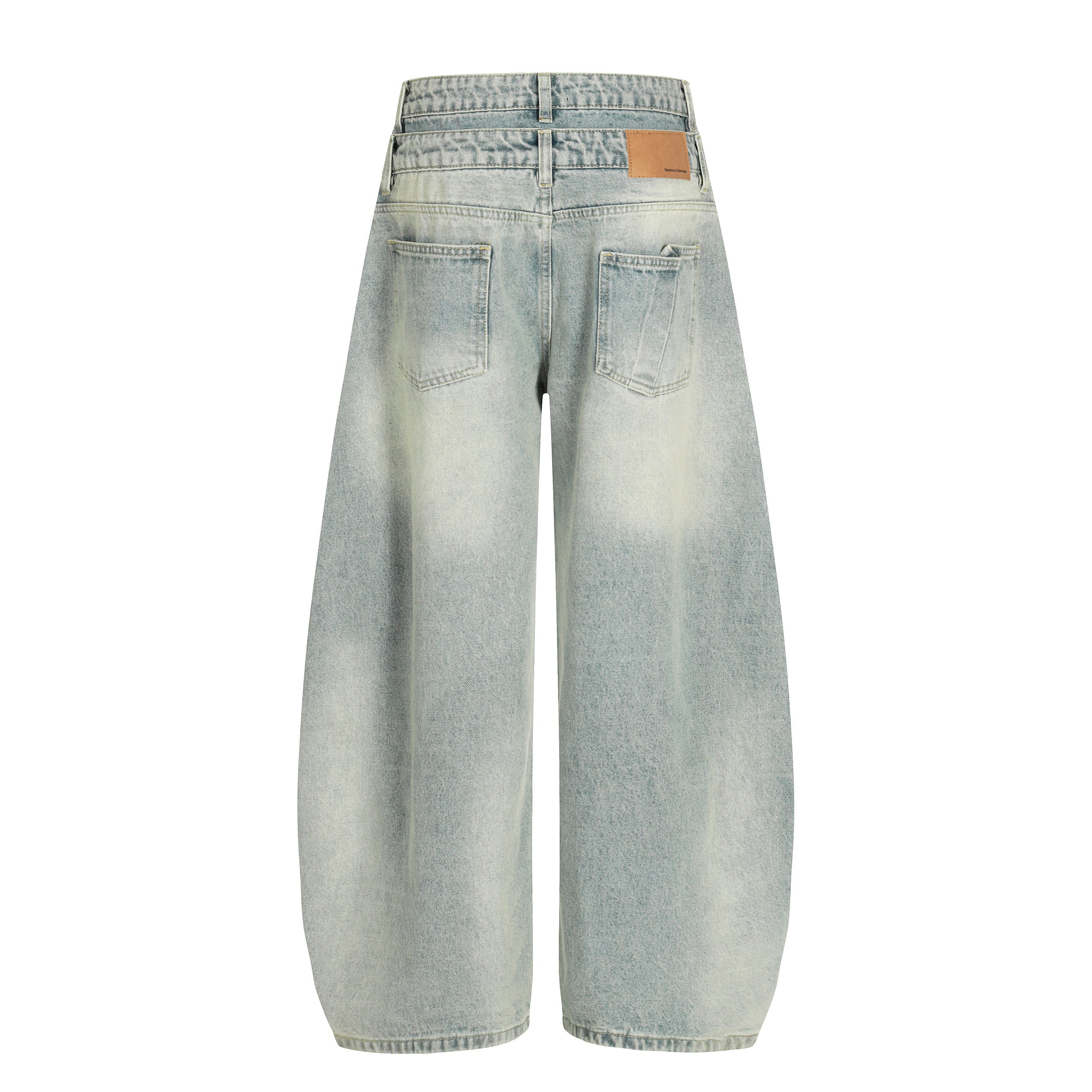 Double-Waist Balloon Fit Vintage Jeans | Oversized Denim