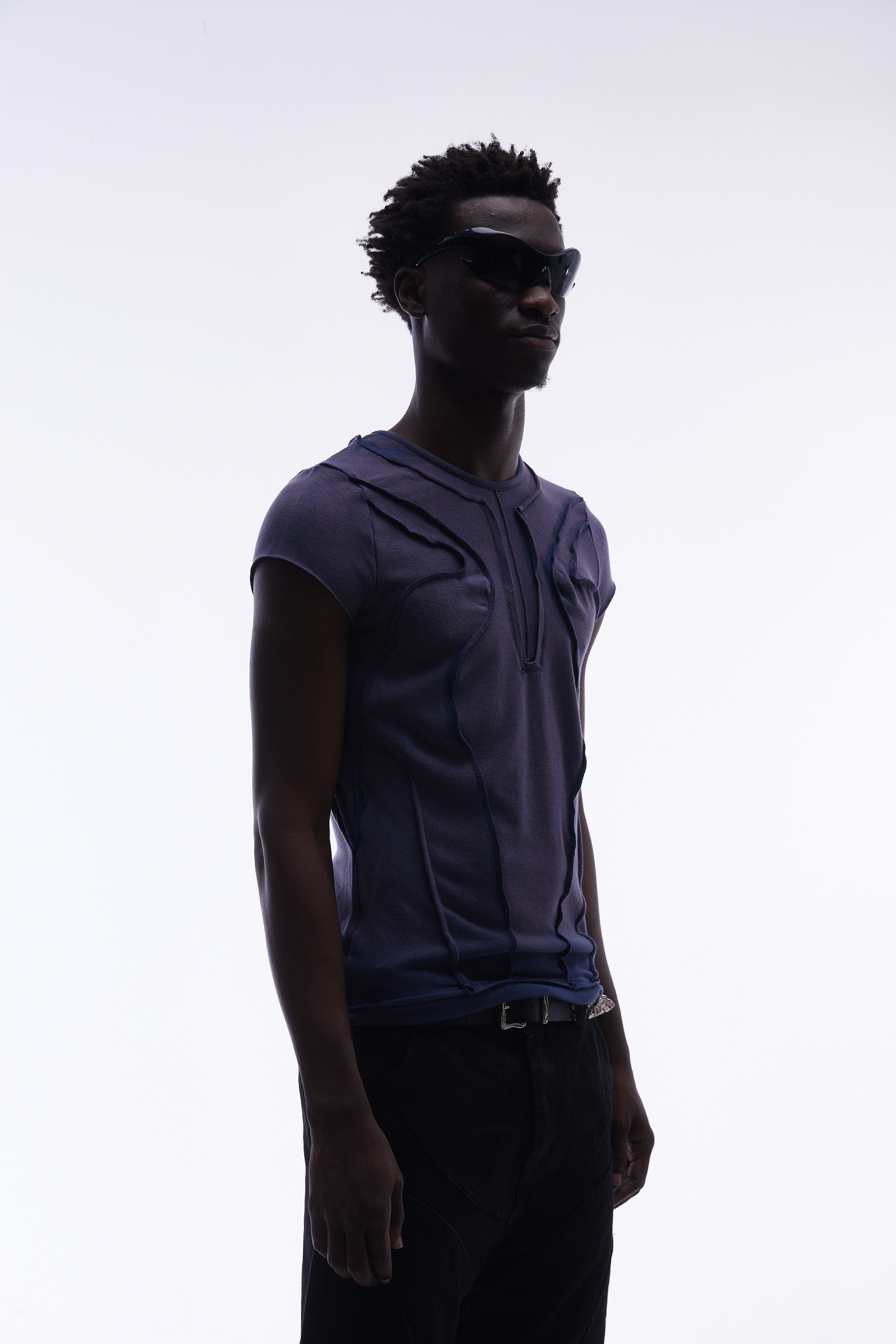 Omirad Raw Seam Sculpted Panel Cotton Tee | Avant-Garde Streetwear