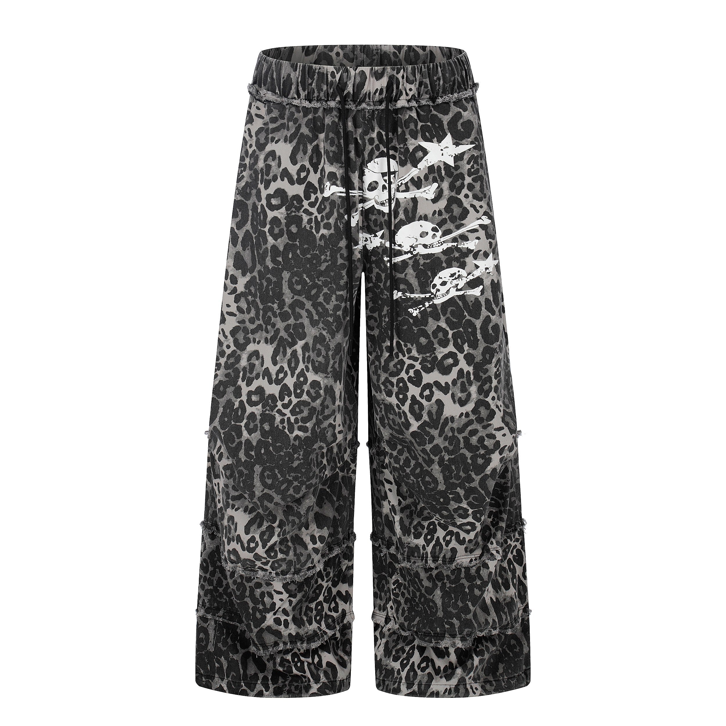 Omirad Leopard Skull Wide-Leg Pants | Y2K Streetwear