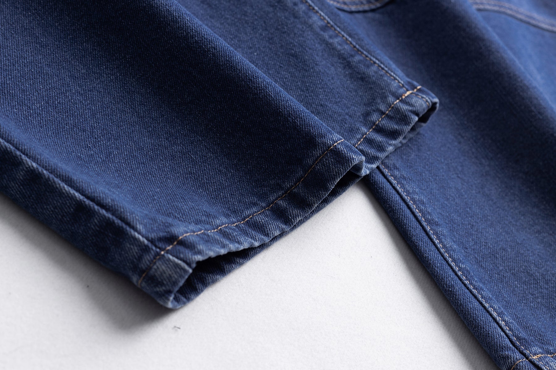 Omirad Embroidered Wide-Leg Cotton Denim Pants | Deep Blue