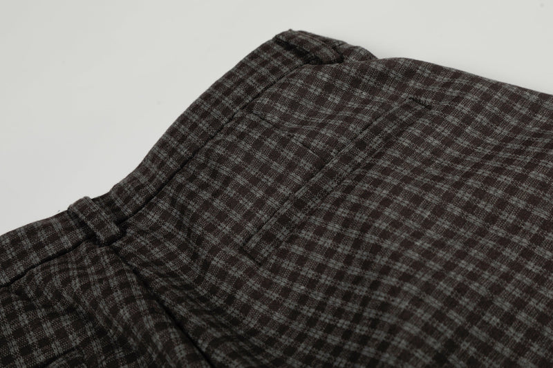 Wide-Leg Plaid Trousers | Pleated Front Tailored Pants