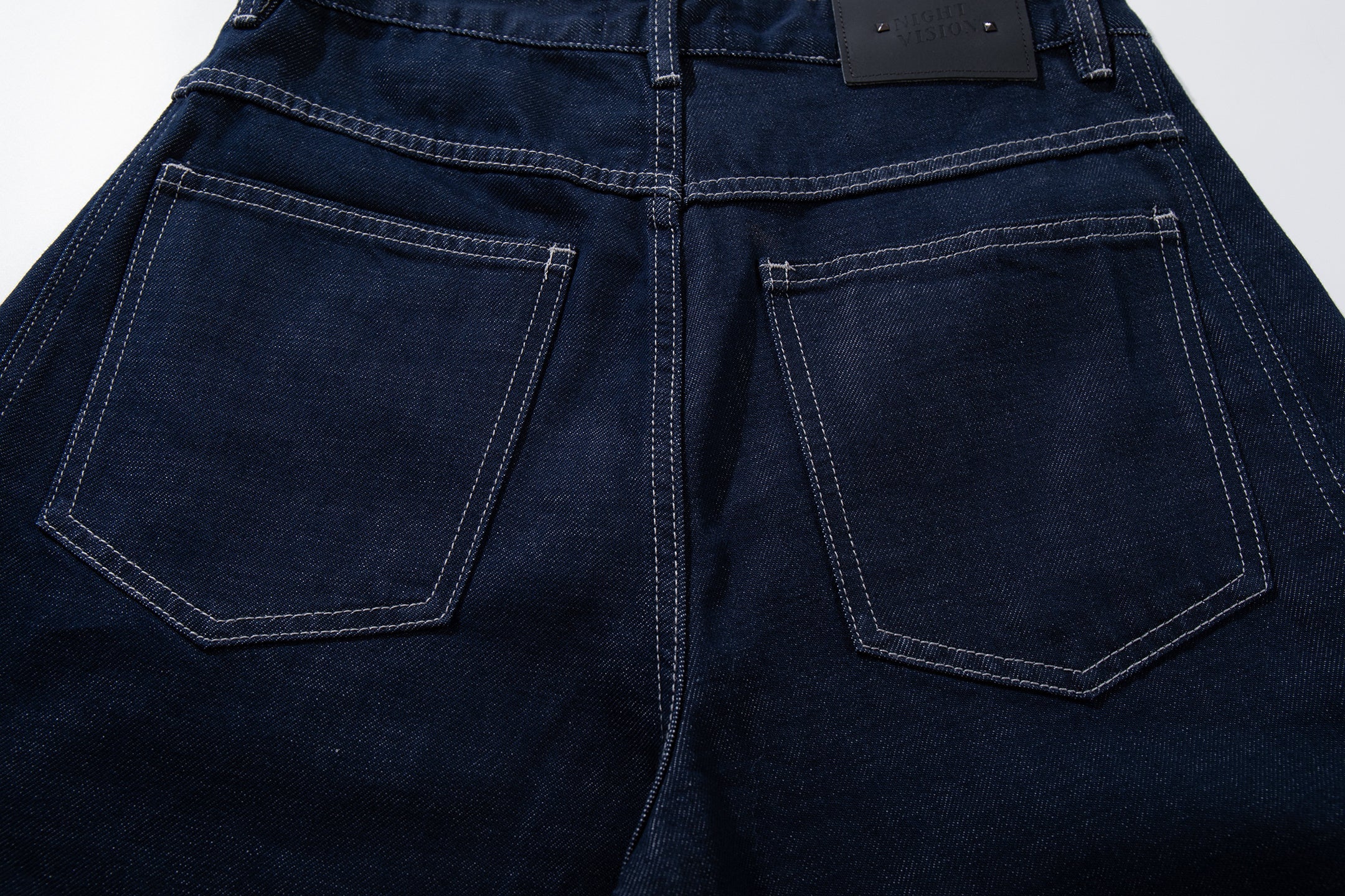 Omirad Utility Wide-Leg Jeans | Cuffed Deep-Indigo Denim