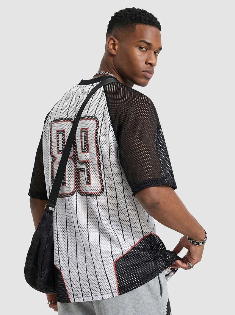 Omirad New York 89 Pinstripe Mesh Jersey T-Shirt