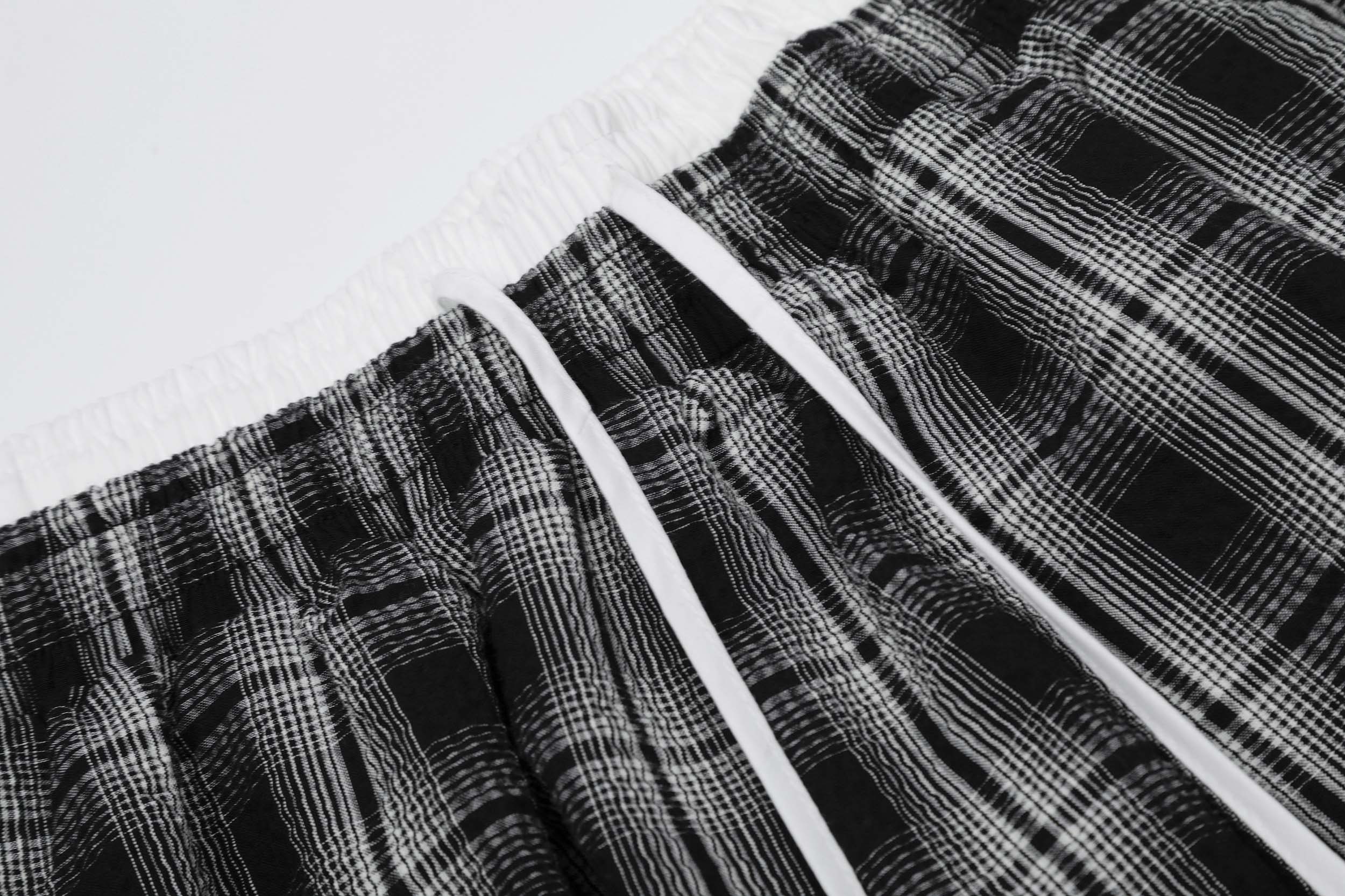 Omirad Plaid Barrel-Leg Pants | Wide-Leg Streetwear Trousers