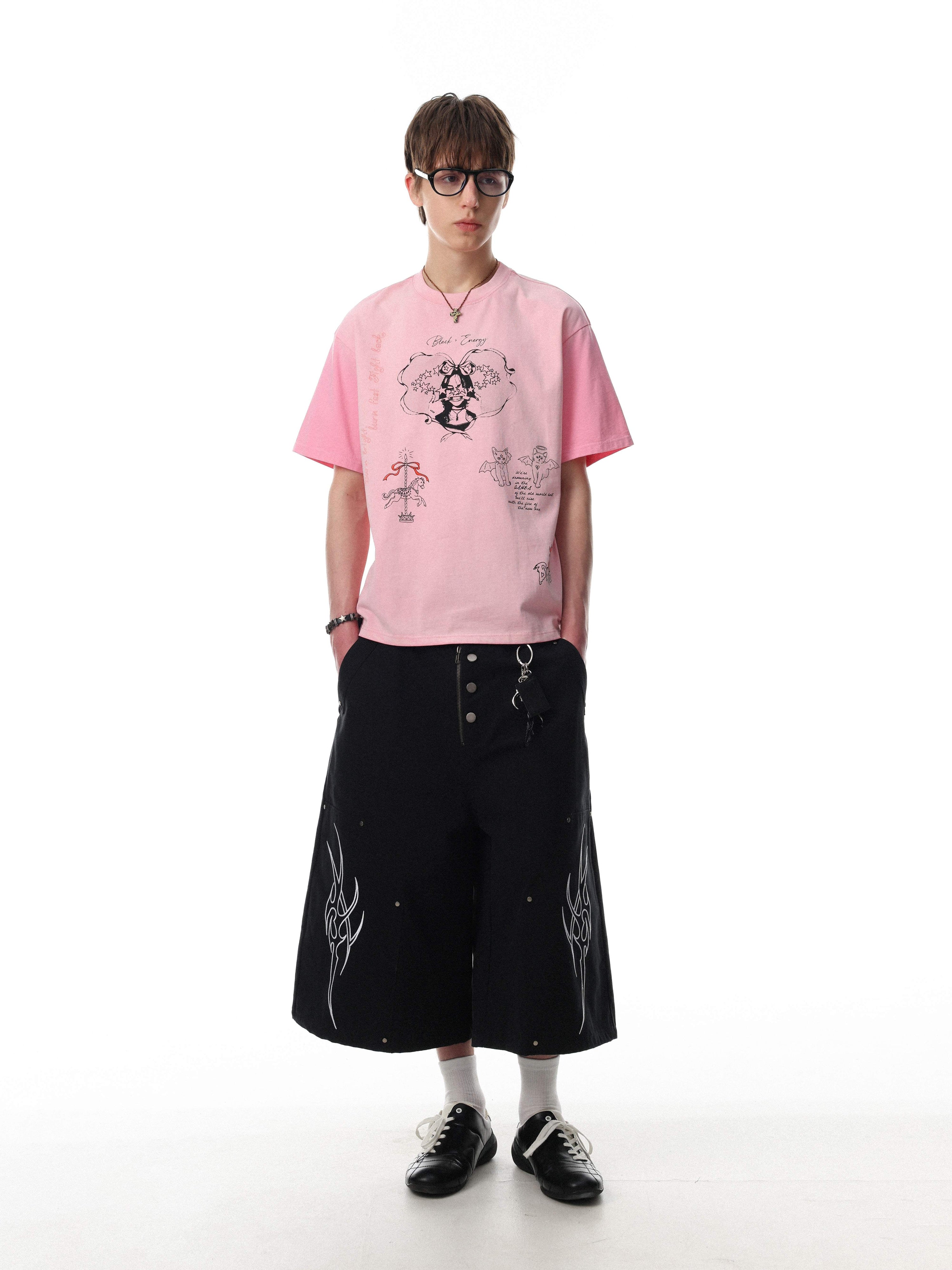 Omirad Cute Sketch Graphic Tee | Streetwear Cotton T-Shirt