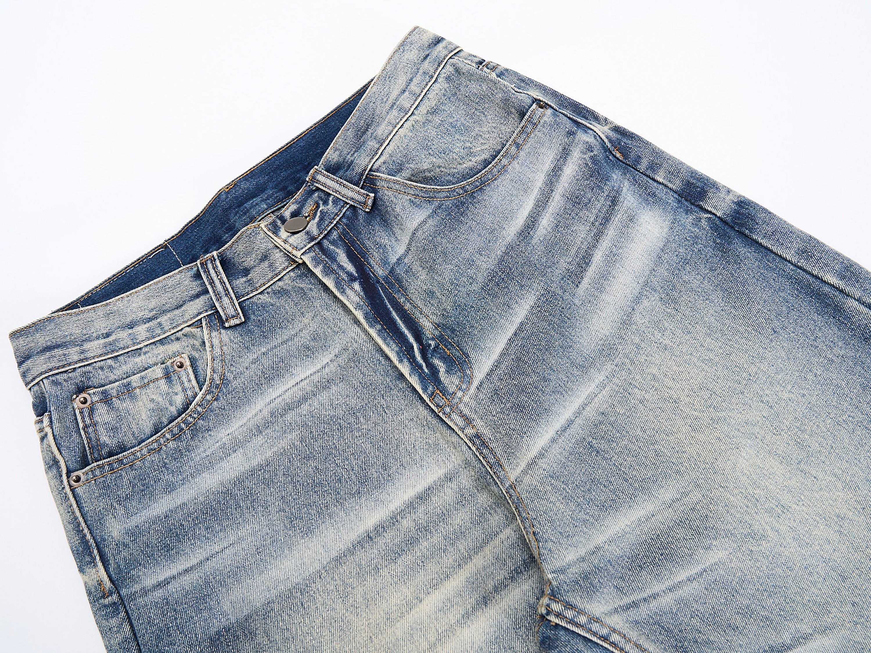 Omirad Vintage Washed Wide-Leg Jeans | 100% Cotton Denim
