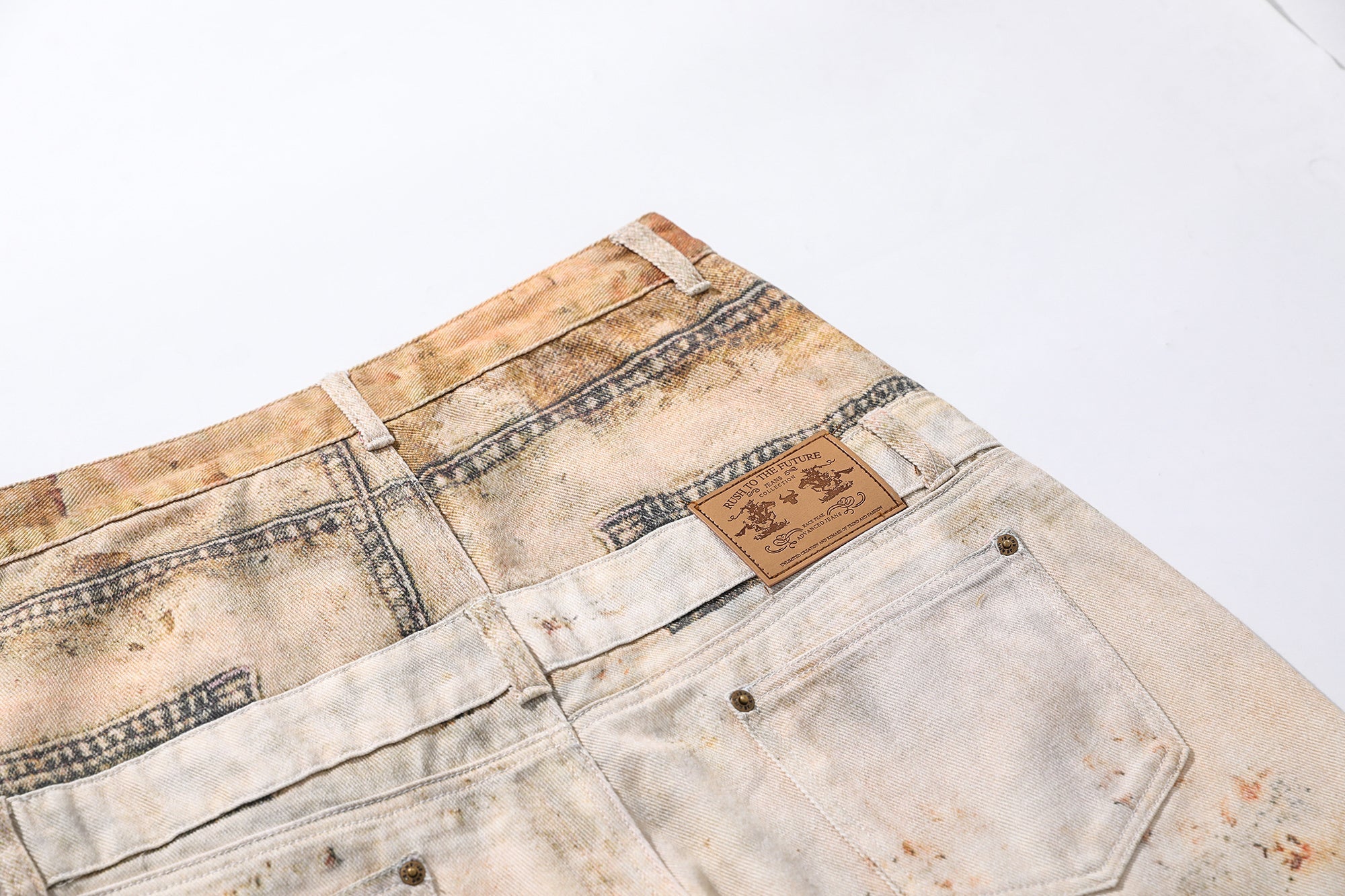 Omirad Vintage Washed Wide-Leg Workwear Jeans | 100% Cotton