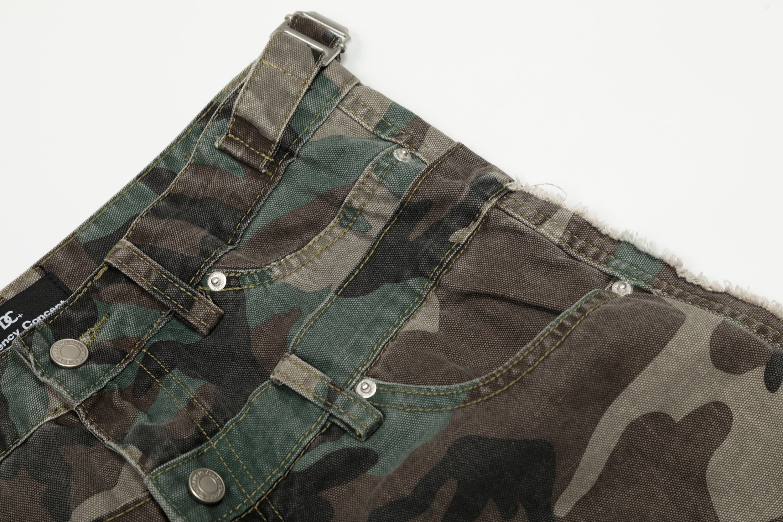 Omirad Double-Waist Camo Cargo Jeans | Wide-Leg Streetwear