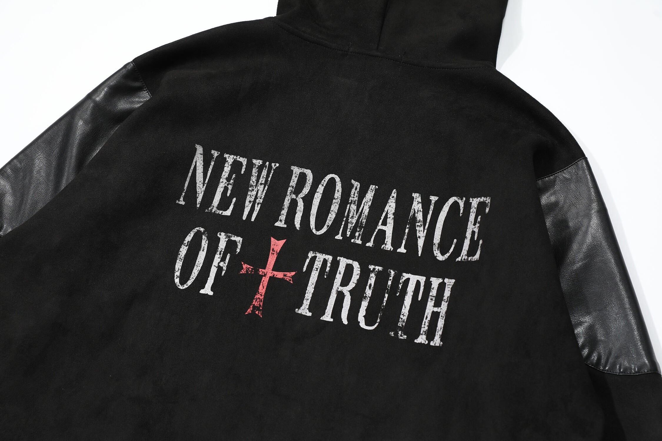 Truth Blazing Flame Mixed-Media Embroidered Hooded Jacket