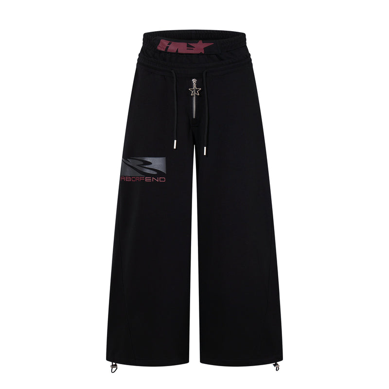 Omirad Star Zip Wide-Leg Sweatpants | Streetwear Joggers