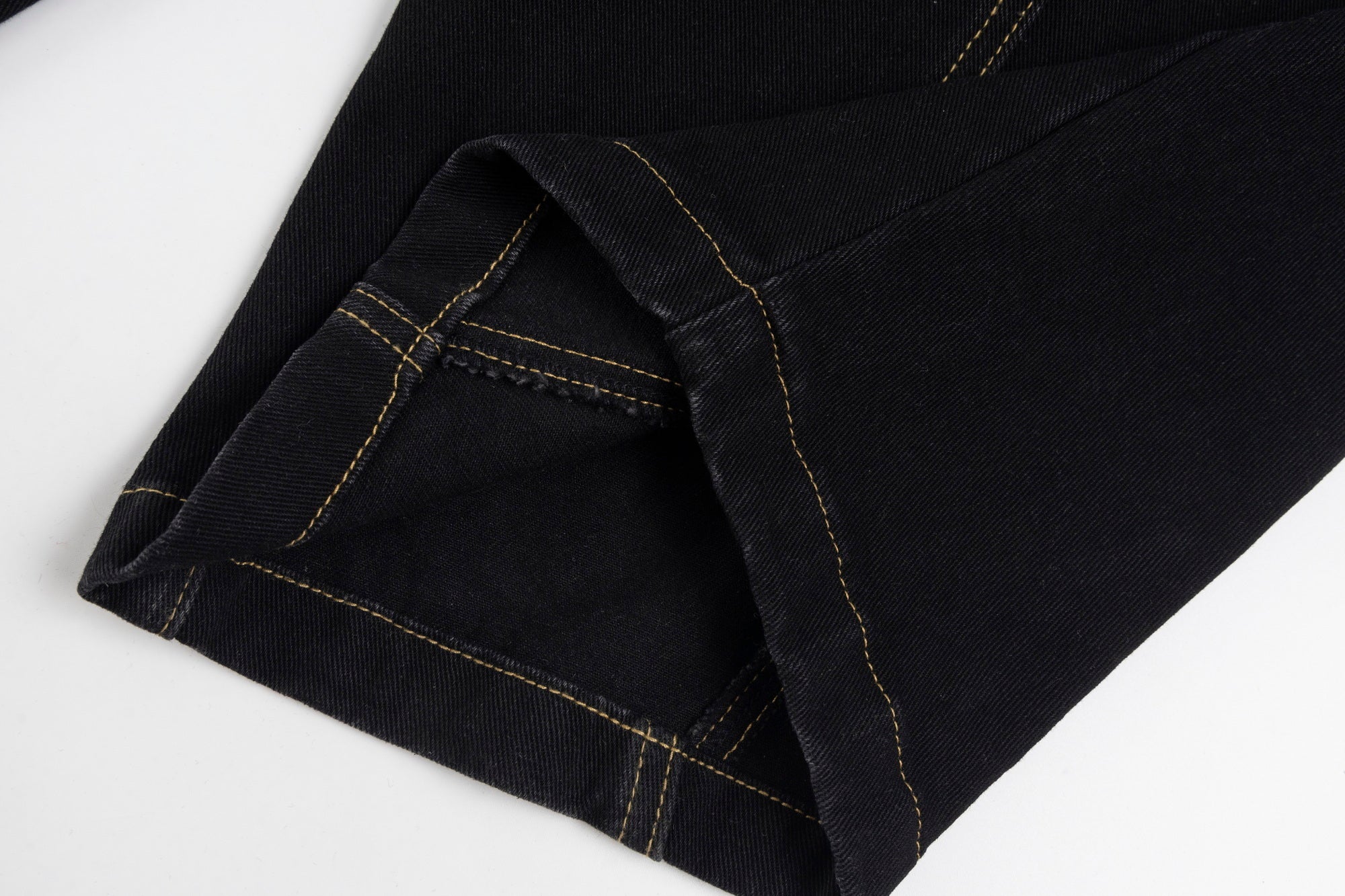 Gothic Cross Wide-Leg Jeans | Black Denim with Cross Patches