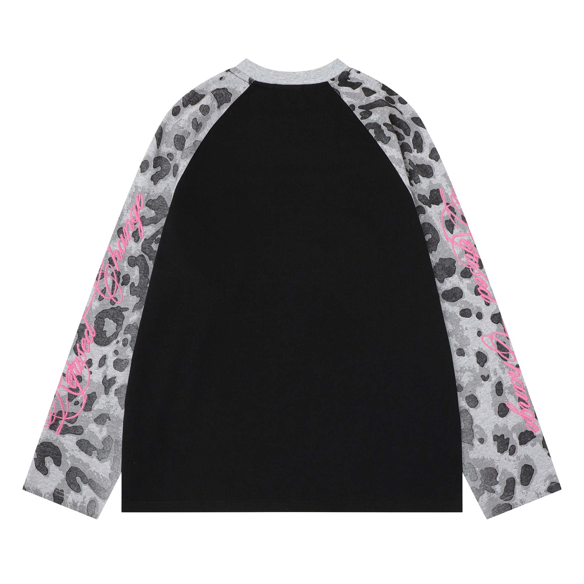Leopard Raglan Long Sleeve Tee | Oversized Y2K Streetwear
