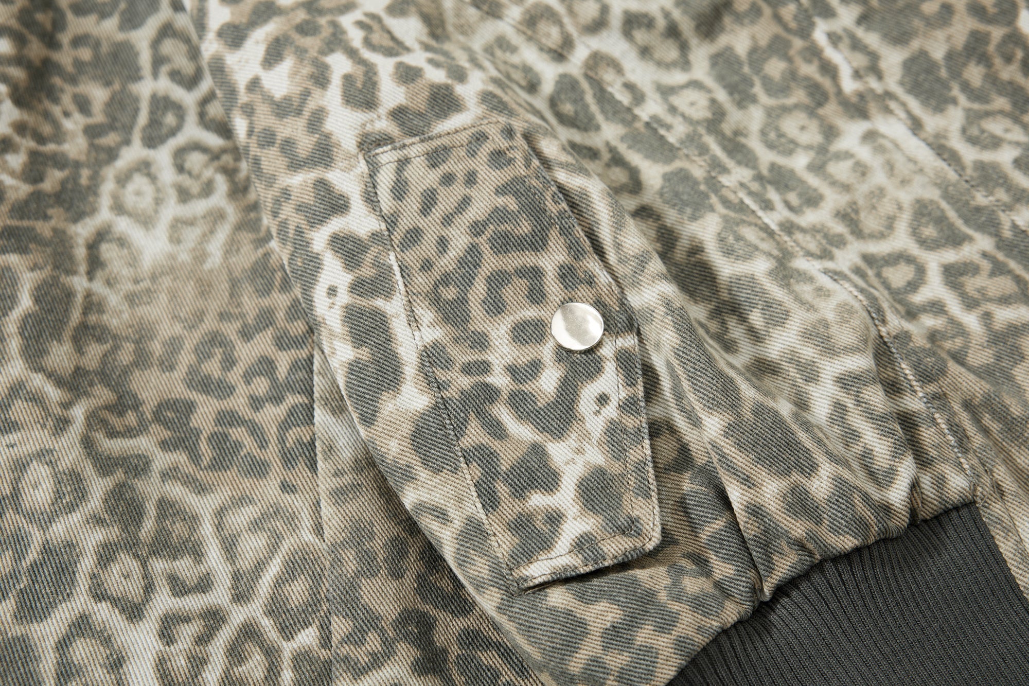 Omirad Leopard Print Bomber Jacket | Vintage Wash Cotton