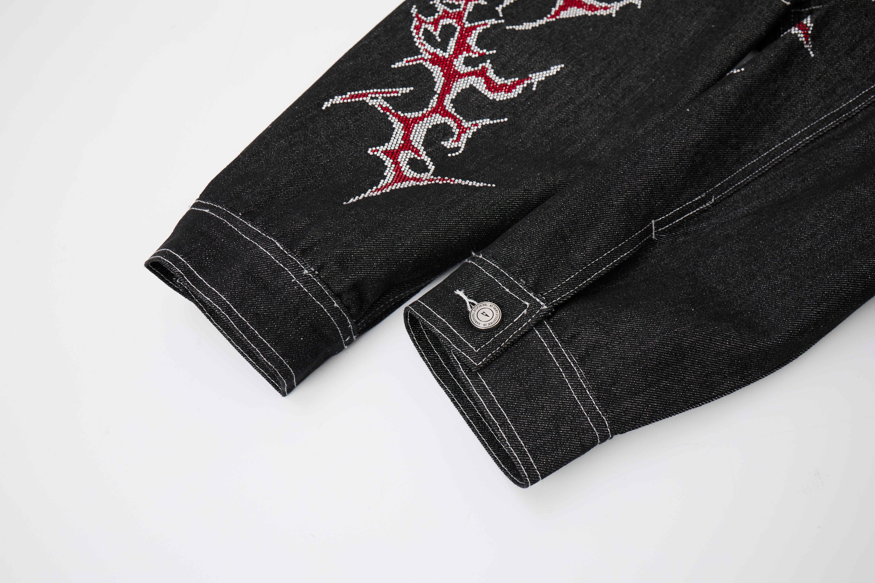 Omirad Graphic Denim Jacket – Tribal Embroidered Streetwear