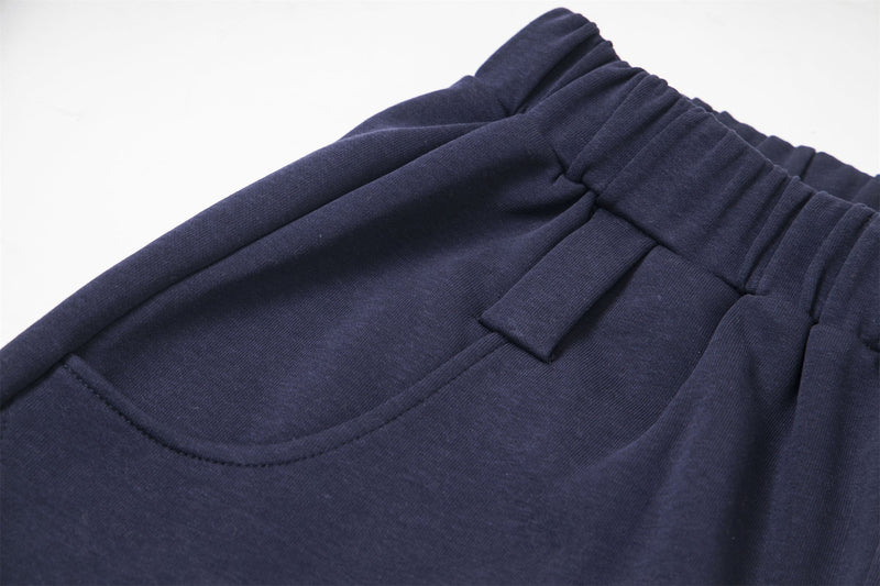 Plaid-Tied Wide-Leg Sweatpants with Chenille Patch | Makenochoice