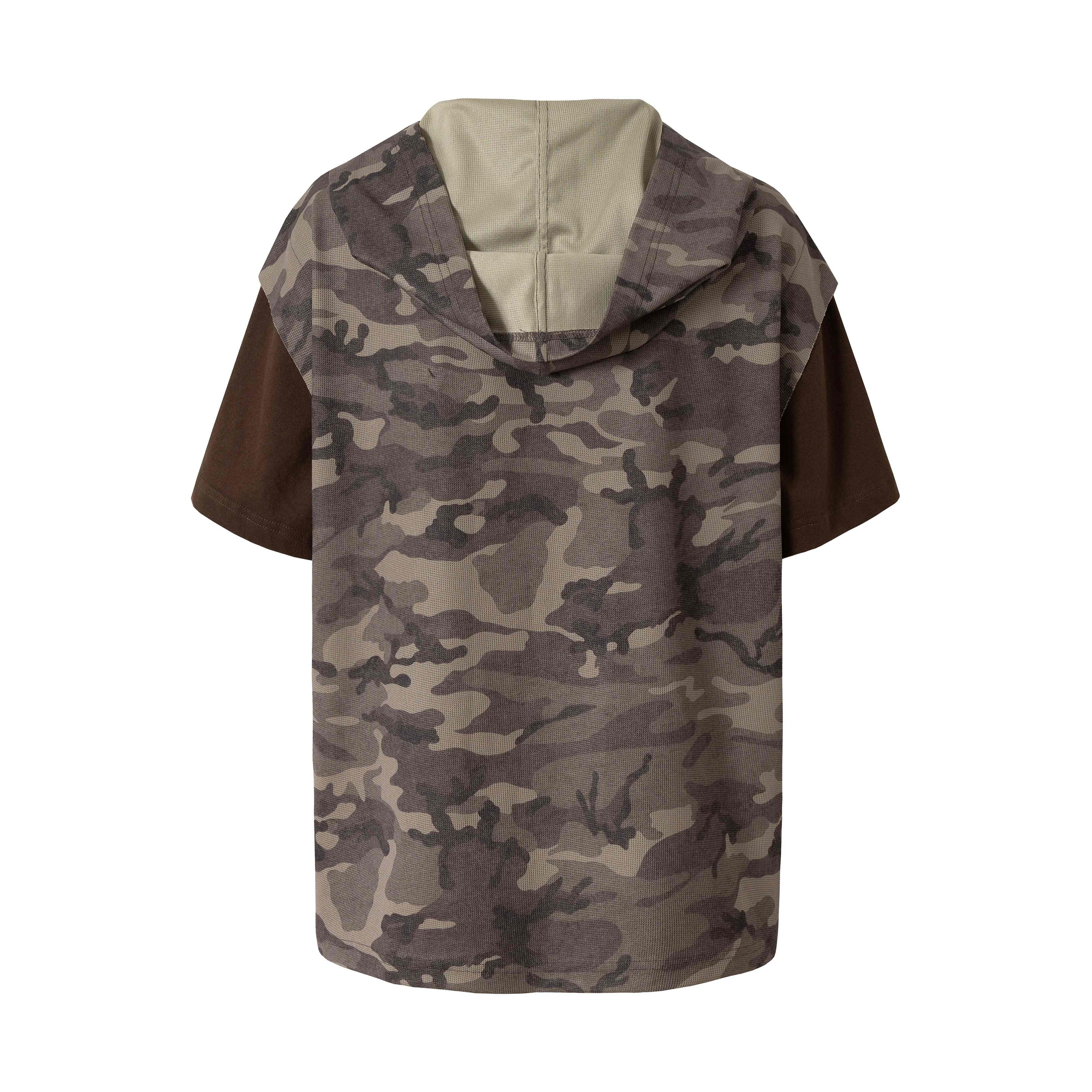 Camo Hooded Short-Sleeve Tee | Y2K Streetwear Oversized Fit