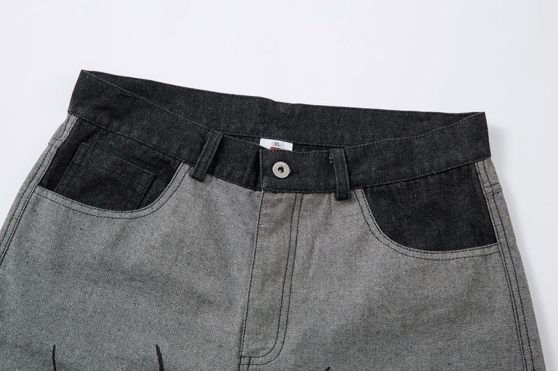 Tribal Graphic Wide-Leg Jeans | Oversized Streetwear Pants