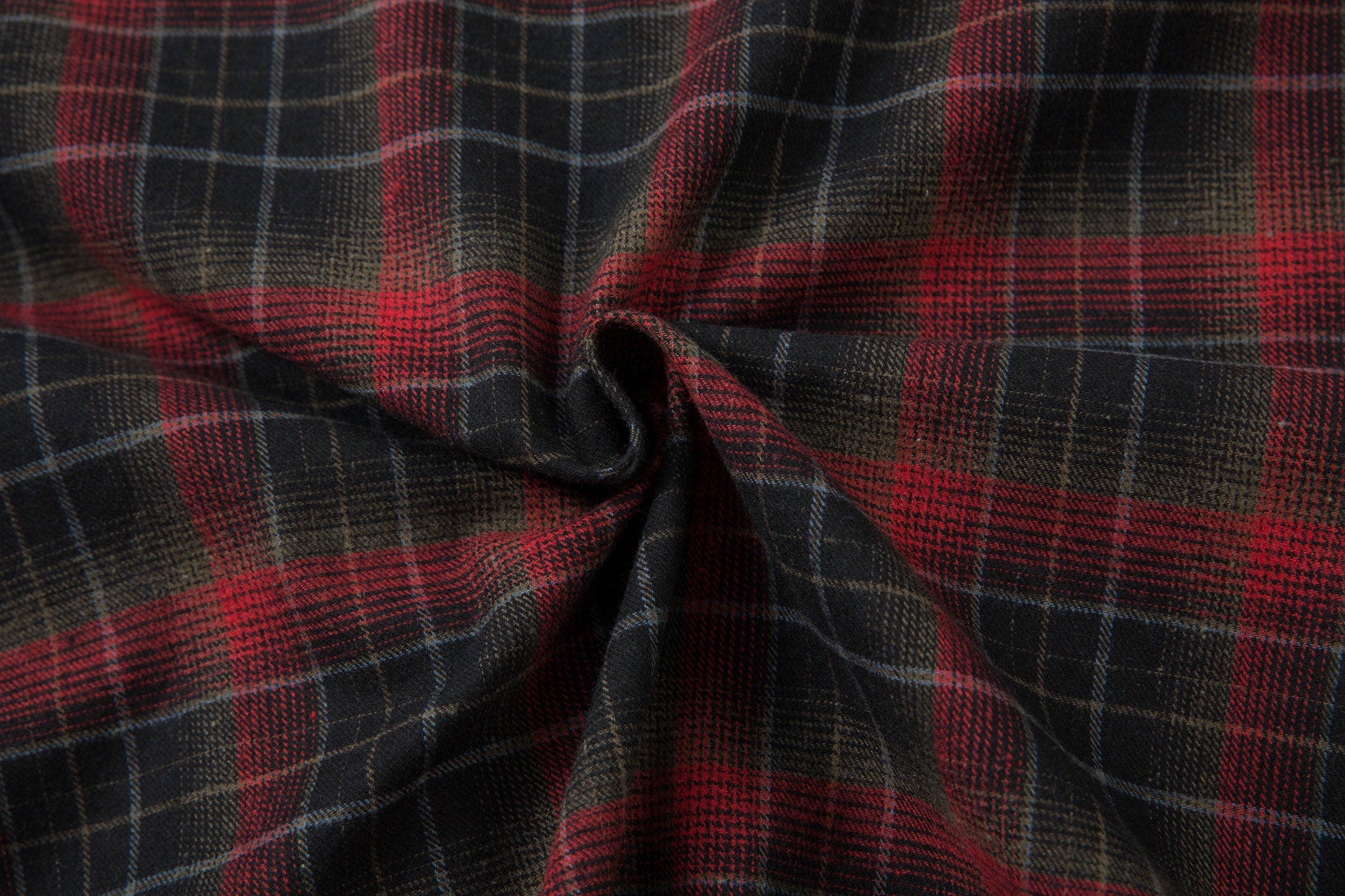 Plaid Flannel Shirt Jacket with Faux-Leather Collar & Placket