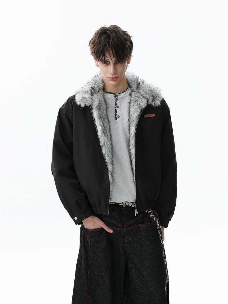 Omirad Minimal Faux-Fur Collar Bomber Jacket | Off-White