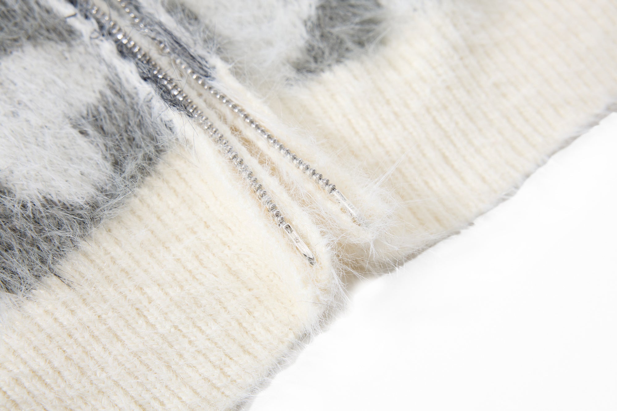 Abstract Flame Pattern Faux-Fur Zip Hoodie | Streetwear