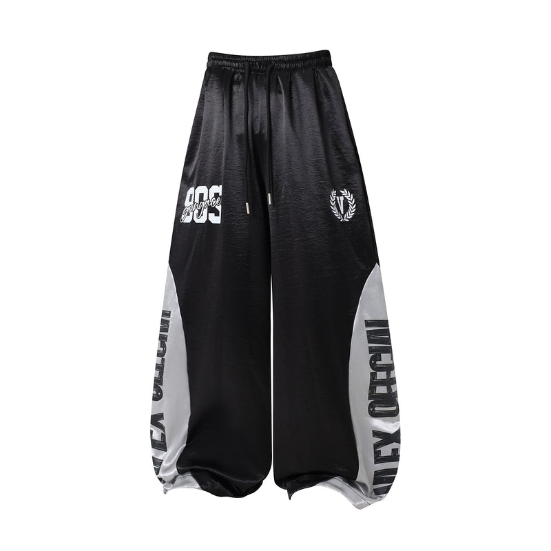 Contrast Panel Ultra Wide-Leg Sweatpants | Y2K Streetwear
