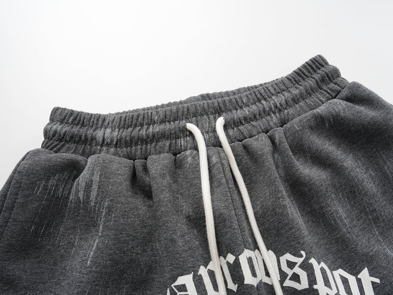 Distressed Print Wide-Leg Sweatpants | Streetwear Joggers