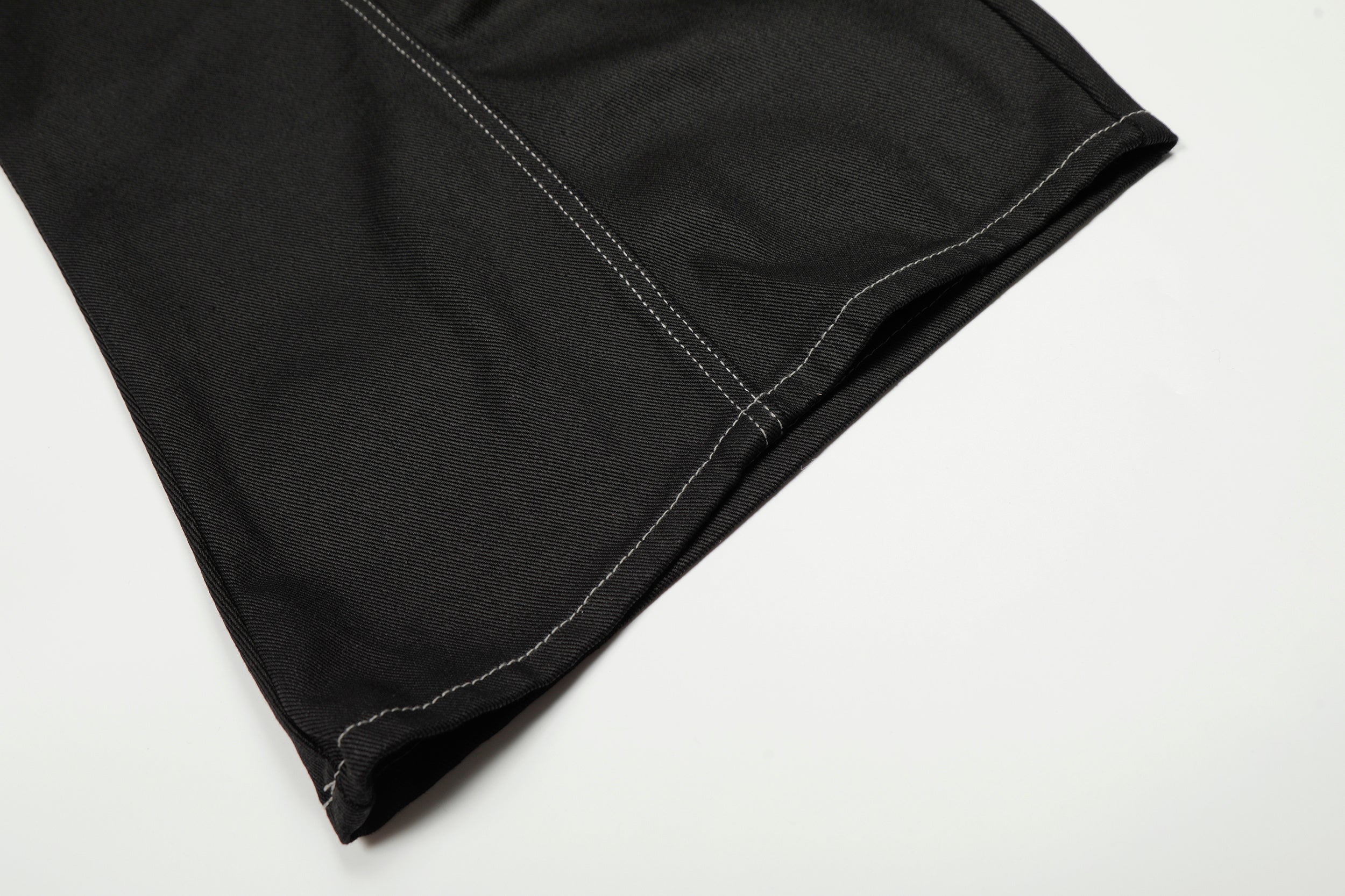 Omirad Contrast Stitch Wide Barrel-Leg Denim Pants