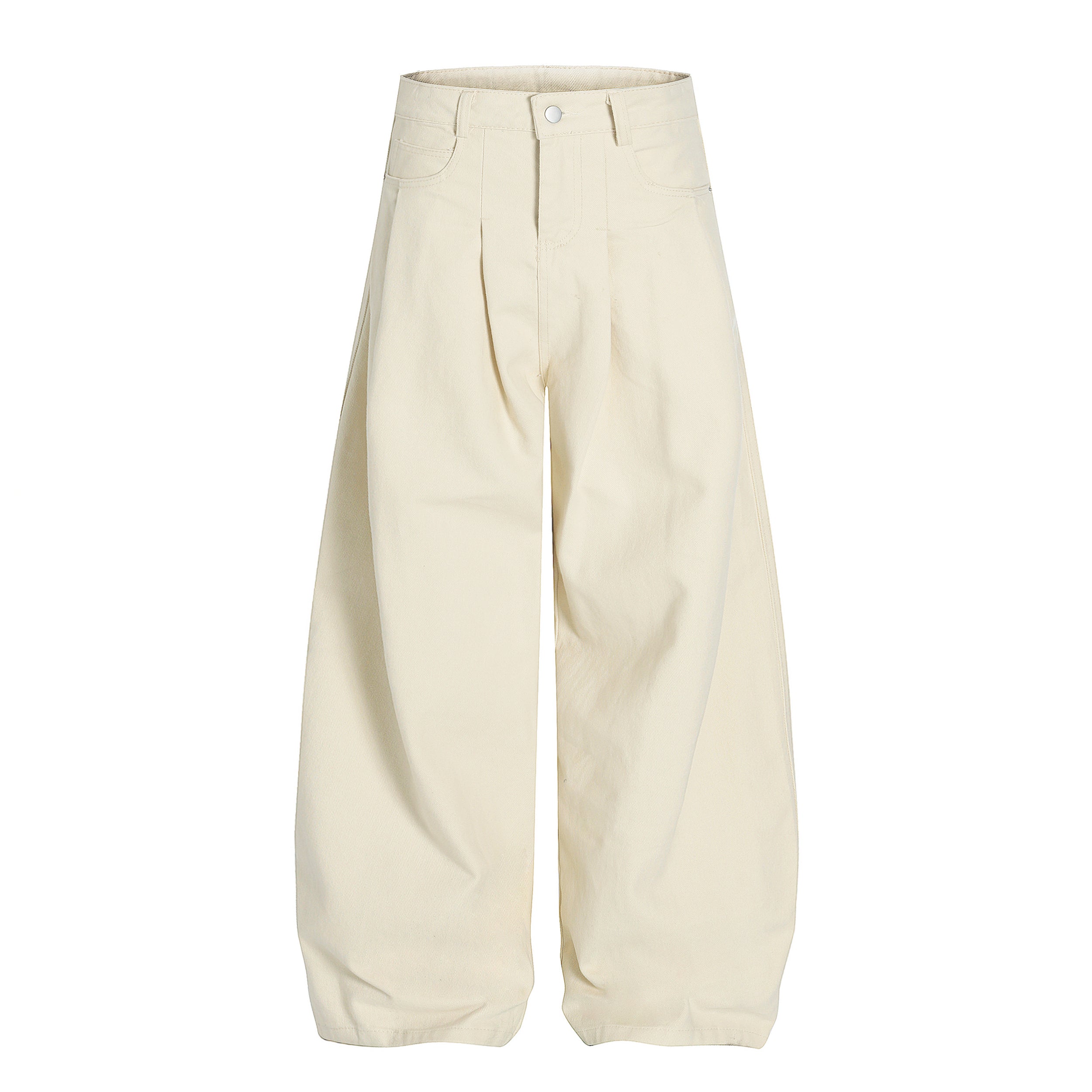 Wide-Leg Pleated Canvas Pants | Oversized Streetwear Trousers