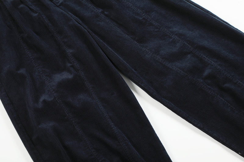 Omirad Wide-Leg Corduroy Pants | 100% Cotton Pleated Trousers