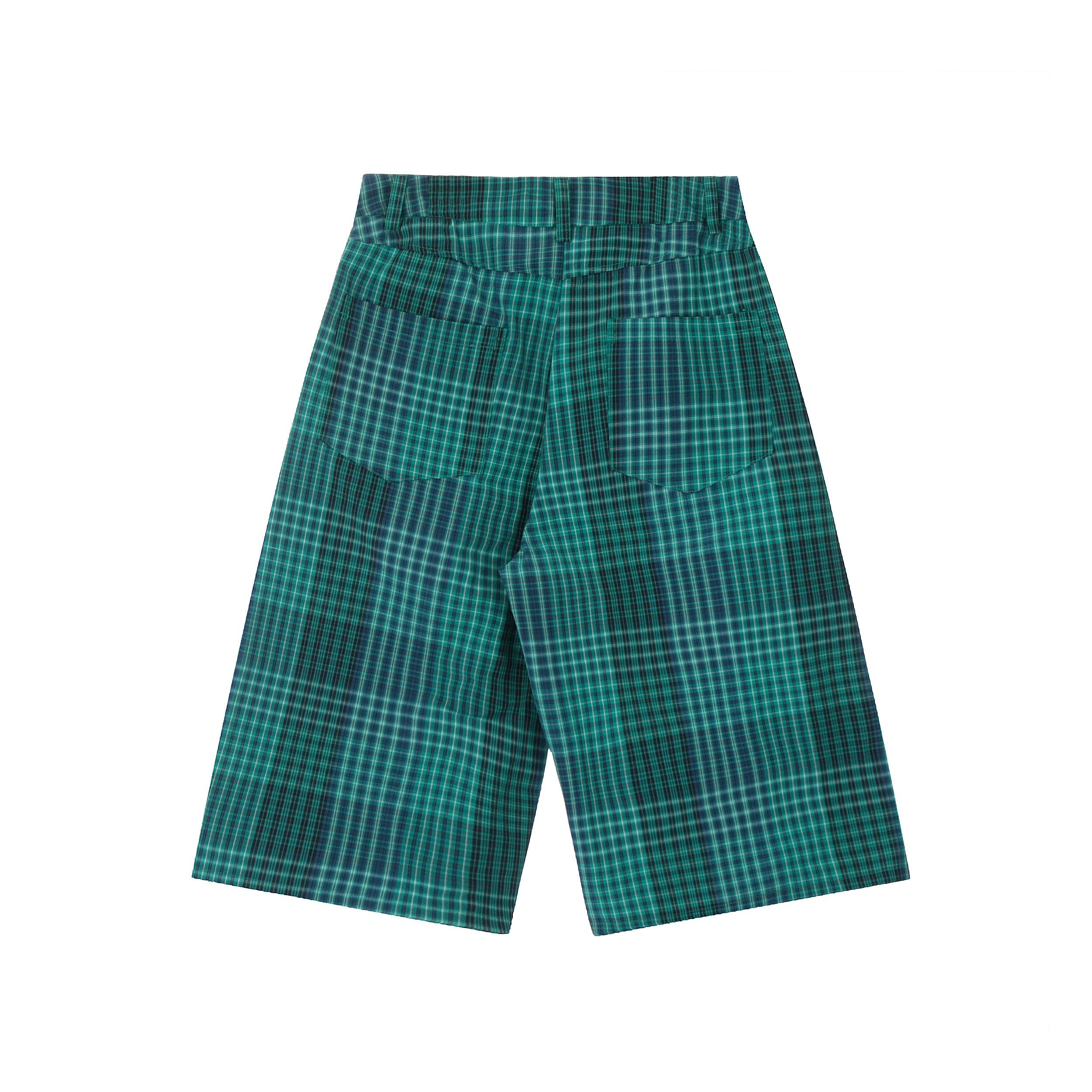 Omirad Plaid Wide-Leg Shorts | Streetwear Checkered Shorts