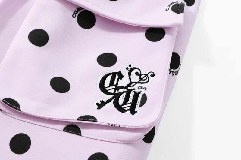 Omirad Polka Dot Cargo Wide-Leg Pants | Pastel Streetwear